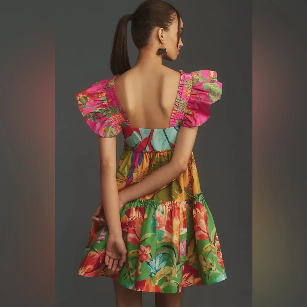 NEW Farm Rio Foliage Mix Mini Dress
